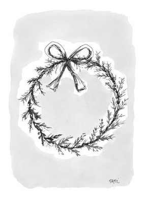 JOULUKORTTI, Vihreä kranssi , HYVÄÄ JOULUA, 2-osainen