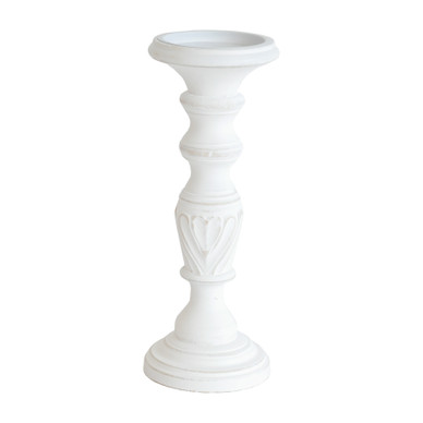 KYNTTILÄNJALKA, PUINEN VALKOINEN 29CM