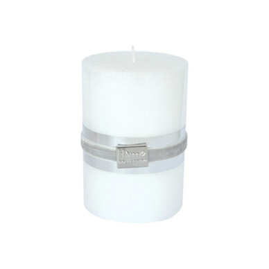 KYNTTILÄ, METALLIHOHDE VALKOINEN, 10 cm