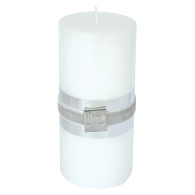 KYNTTILÄ, METALLIHOHDE VALKOINEN, 15 CM
