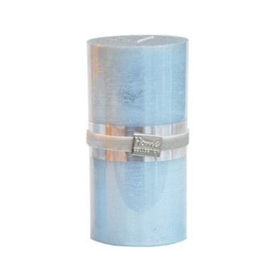 KYNTTILÄ, METALLIHOHDE VAALEANSININEN, 15 CM