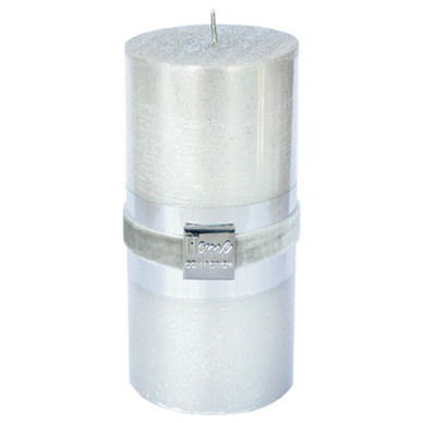 KYNTTILÄ, METALLIHOHDE HOPEA, 15 CM