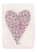 KORTTI, hortensiasydän,  vaaleanpunainen, 2-osainen