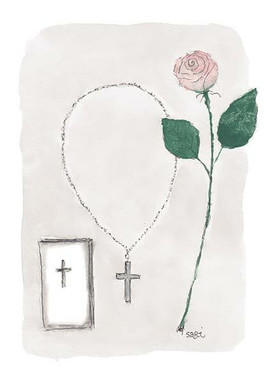 KORTTI, rippiristi, ruusu, 2-osainen