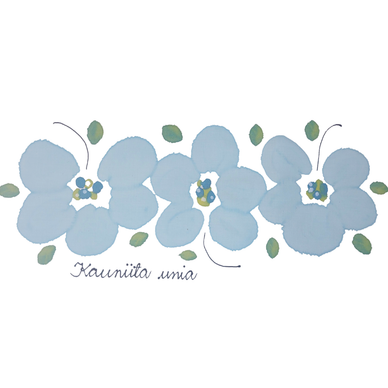 TYYNYLIINA, KAUNIITA UNIA,VAAL. SININEN 50x60cm