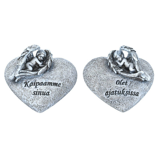 ENKELI SYDÄN TEKSTILLÄ, 2 erilaisella tekstillä