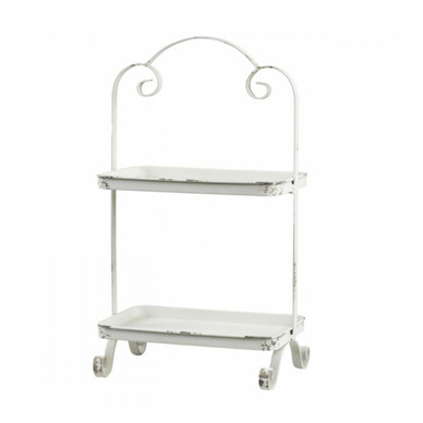 2-KERROKSINEN SUORAKULMAINEN TARJOTIN, VALKOINEN 37cm