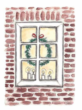 JOULUKORTTI, ikkuna ja kynttilät, 2-osainen