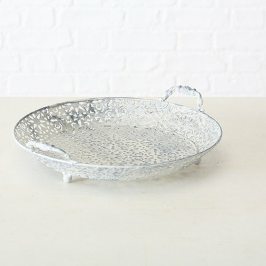 TARJOILULAUTANEN, VALKOINEN PITSINEN  Ø35cm