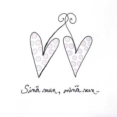 TYYNYLIINA, SINÄ MUN, MINÄ SUN, HARMAA 50x60cm