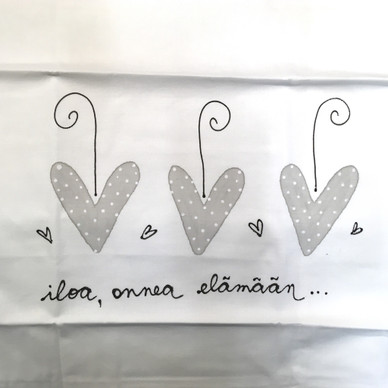 TYYNYLIINA, ILOA ONNEA ELÄMÄÄN, HARMAA 50x60cm
