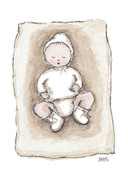 KORTTI, Vauva nukkuu, ruskea, 2-osainen