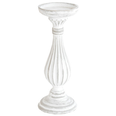 KYNTTILÄNJALKA RUSTIIKKINEN, VALKO/HARMAA 28cm