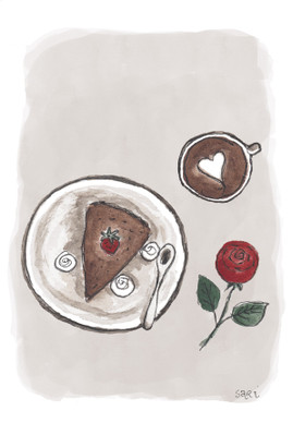 KORTTI A6, Kahvi ja kakku, HYVÄÄ ISÄNPÄIVÄÄ, 2-osainen