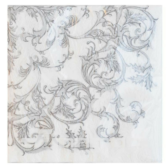 SERVETTI,  ORNAMENTTI KÖYNNÖS  33 X 33CM VALKO/ HARMAA