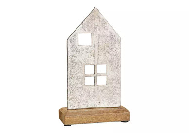 KORISTETALO, METALLIA/ MANGOPUUTA, 22cm