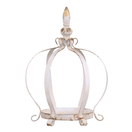 KRUUNUALUSTA KYNTTILÄLLE, ANTIIKIN KERMANVALKOINEN 25 cm