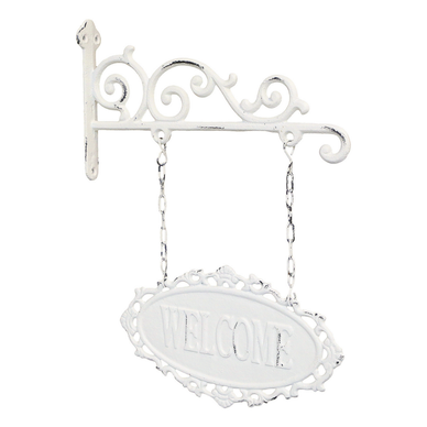 WELCOME-KYLTTI, TELINEESSÄ ANTIIKIN KERMANVALKOINEN 30,5 cm