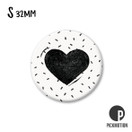 JÄÄKAAPPIMAGNEETTI, Musta sydän 32 mm