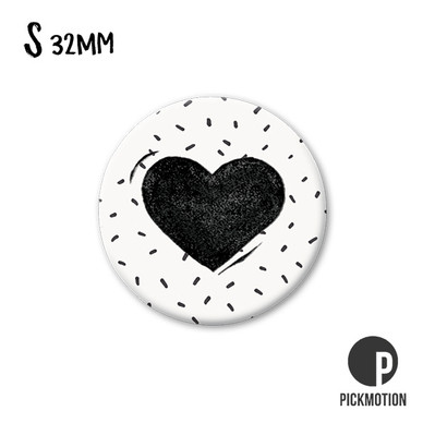 JÄÄKAAPPIMAGNEETTI, Musta sydän 32 mm