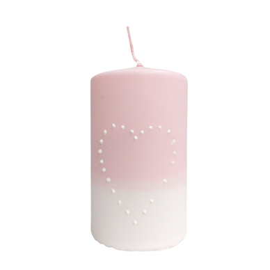 PÖYTÄKYNTTILÄ, VAALEANPUNAINEN HELMISYDÄN 12 cm