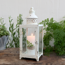 KYNTTILÄLYHTY, ANTIIKIN KERMANVALKOINEN 39 cm