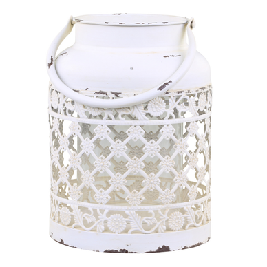 HURRIKAANILYHTY METALLIA, ANTIIKIN KERMANVALKOINEN 21cm