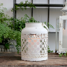 HURRIKAANILYHTY METALLIA, ANTIIKIN KERMANVALKOINEN 21cm