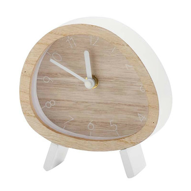 PÖYTÄKELLO, VALKO-RUSKEA, 14,5x15 cm