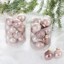 MINI JOULUPALLOT 16 kpl,  Pinkit/vaaleanpunaiset