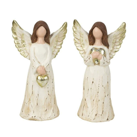 ENKELI JA KULTAINEN SYDÄN 20 cm, lajitelma (2 erilaista)