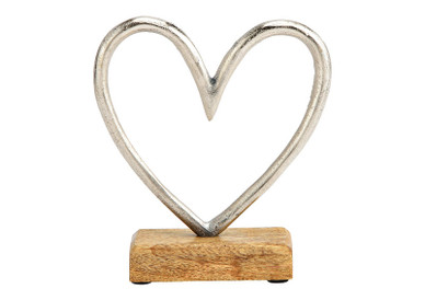 KORISTESYDÄN, METALLIA/ MANGOPUUTA, 14x17x5 cm