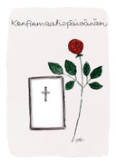 KORTTI, konfirmaatiopäivänäsi, ruusu ja raamattu, 2-osainen