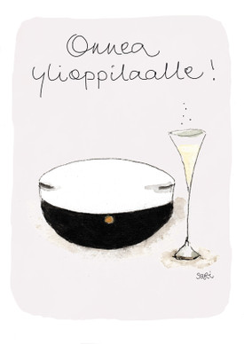 KORTTI, Onnea ylioppilaalle, kuohuviinilasi ja yo- lakki. 2- osainen