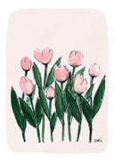 KORTTI, vaalenpunaisia tulppaaneja, 2- osainen