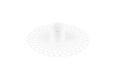 KRUUNUKYNTTILÄNJALKA DORIS, VALKOINEN EMALI 10x3 cm