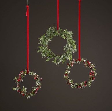 TALVIMETSÄ-OVIKRANSSI, KÄVYT JA MARJAT Ø 20 cm