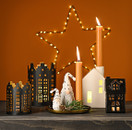 KERAAMINEN TONTTU-UKKO, MUSTA-VALKOINEN, 2 MALLIA 6x12x6 cm