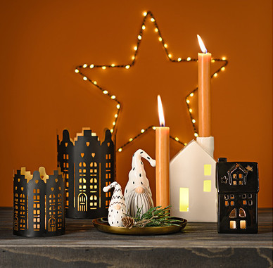 KERAAMINEN TONTTU-UKKO, MUSTA-VALKOINEN, 2 MALLIA 6x12x6 cm