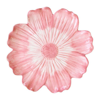 KERAAMINEN KUKKA-ALUSTA, VAALEANPUNA-VALKOINEN 19,5x2,5 cm