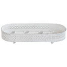 KYNTTILÄTELINE, RUSTIIKKINEN VALKOINEN 30x10,5x6 cm