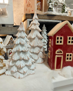 KUUSI KERAAMINEN, VALKO-BEIGE 11x20 cm