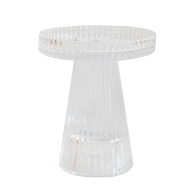 KYNTTILÄNJALKA, LASIA, PYSTYRAITAKUVIO 10x10x11,5 cm