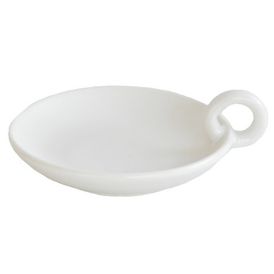 KYNTTILÄALUSTA, VALKOINEN KERAAMINEN 14 cm