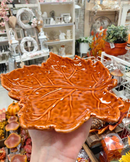 VAAHTERANLEHTI-LAUTANEN KERAAMINEN, TERRACOTTA 19x18x3,5 cm