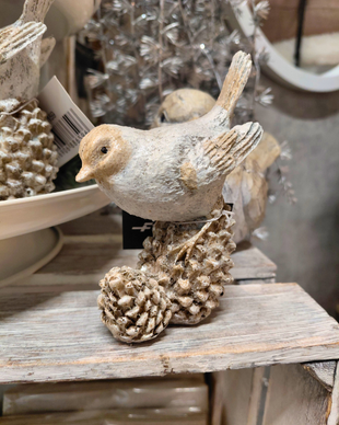 LINTU JA KÄPY-KORISTE, VAALEA 7x5x11 cm