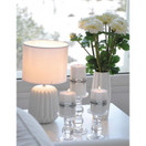 KYNTTILÄ, METALLIHOHDE VALKOINEN, 10 cm