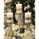 KYNTTILÄ, METALLIHOHDE VALKOINEN, 10 cm