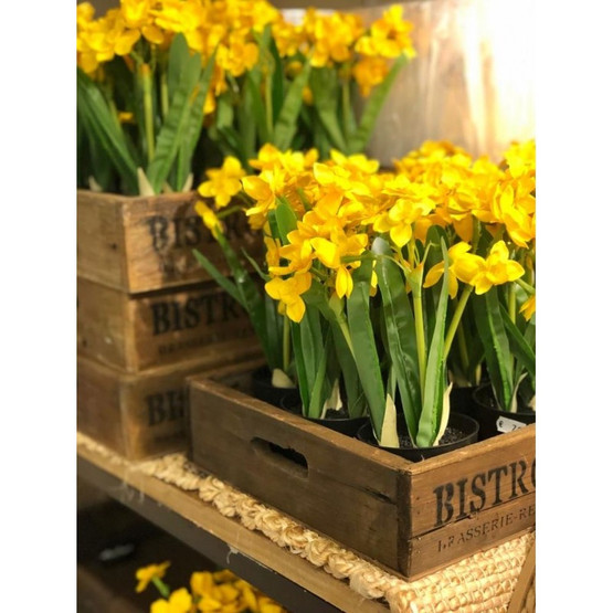 PUULAATIKKO RUSKEA ,TEKSTILLÄ 34x30x8 cm