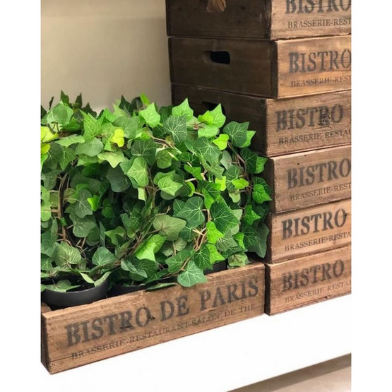 PUULAATIKKO RUSKEA ,TEKSTILLÄ 34x30x8 cm